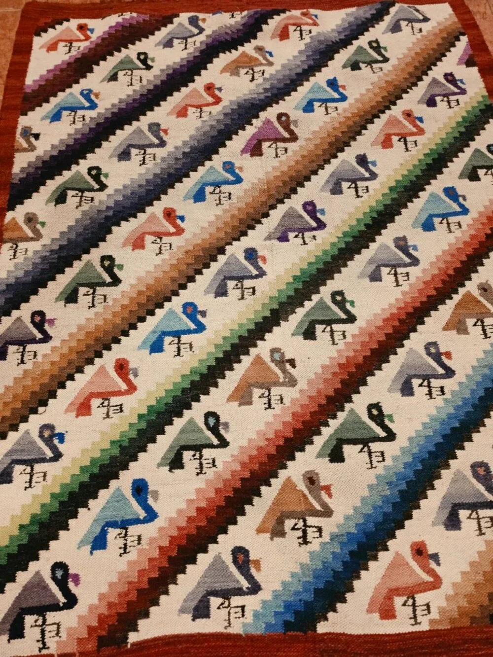 Handwoven Andean Rug – Colorful Peruvian Textile Wall Hanging, Prehispanic Style